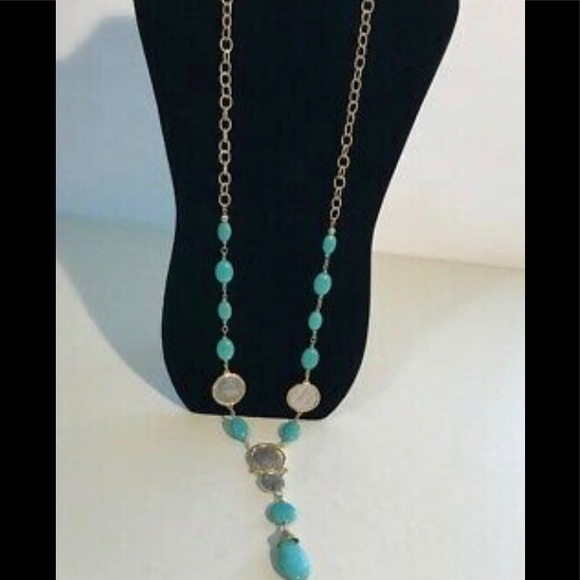 CHICOS TURQUOISE COIN NECKLACE - Picture 2 of 8